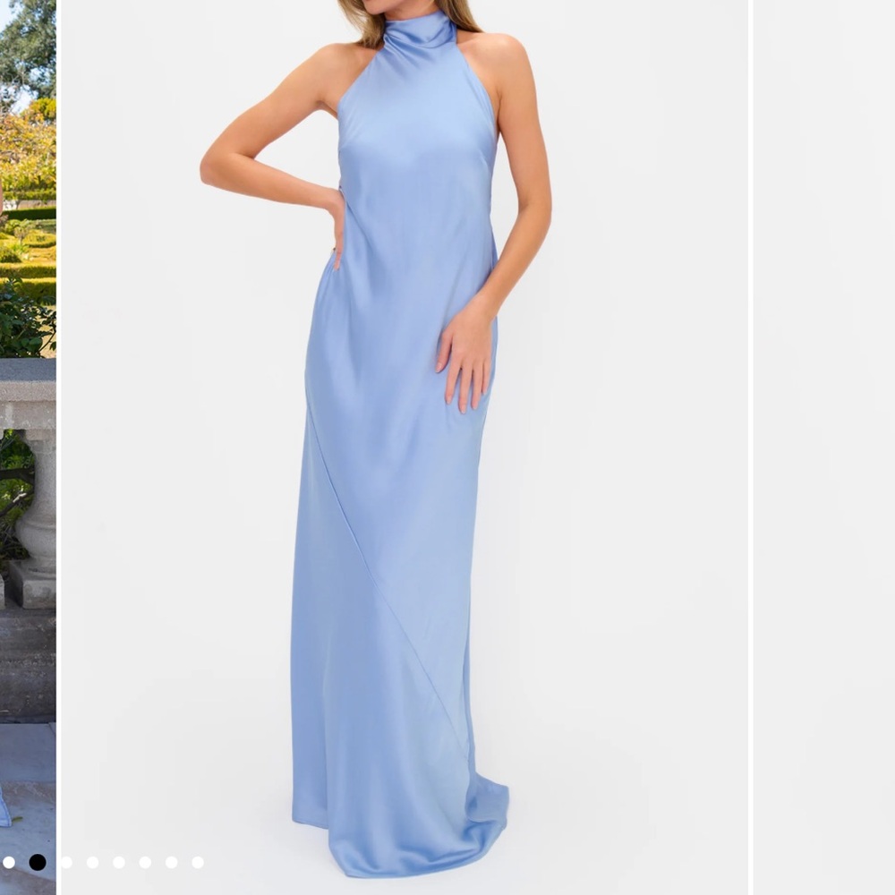 Show Me Your MuMu Blue Halter Gown